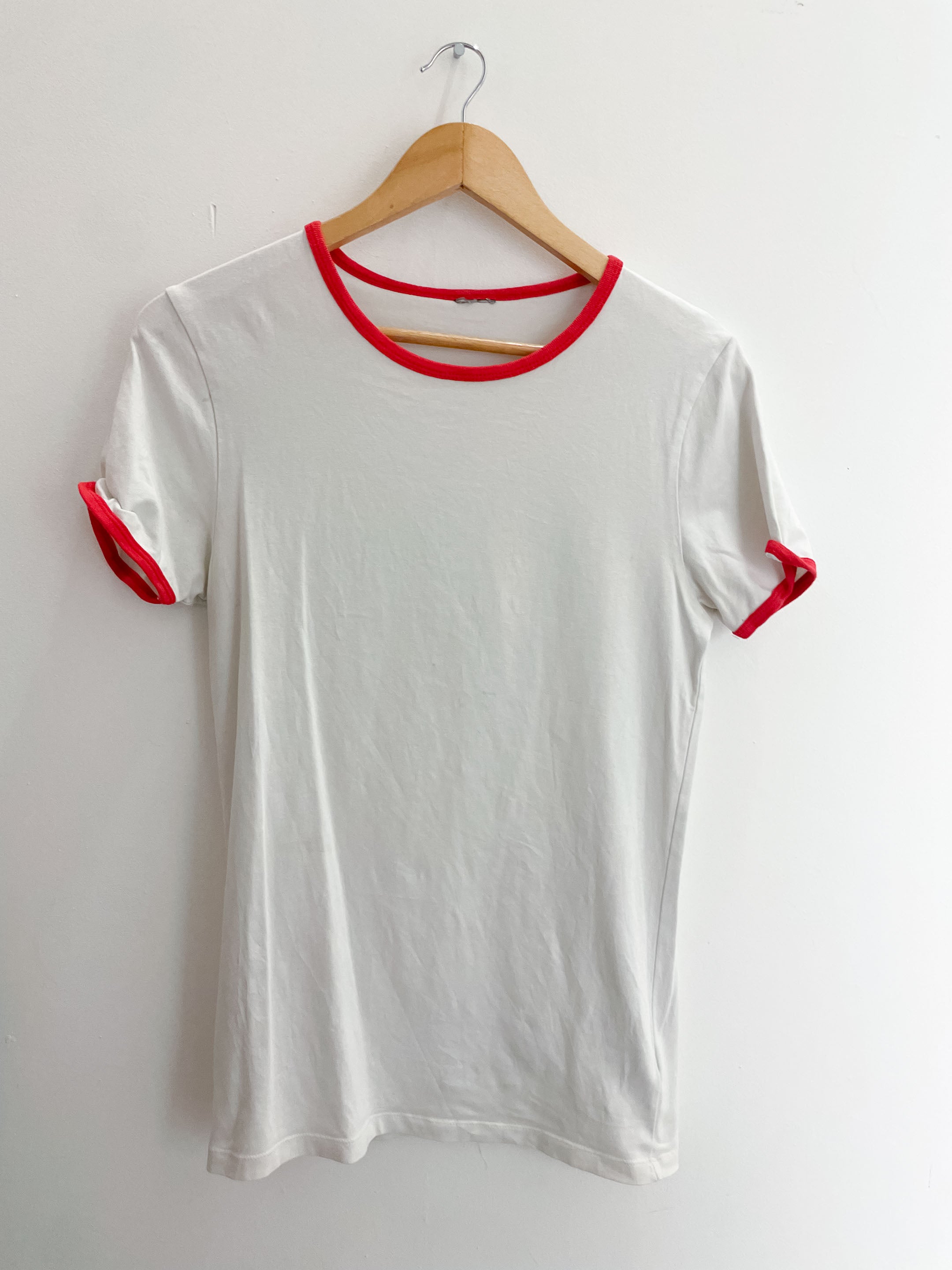 Vintage US Blanks US609 Ladies' Classic Ringer White T-Shirt