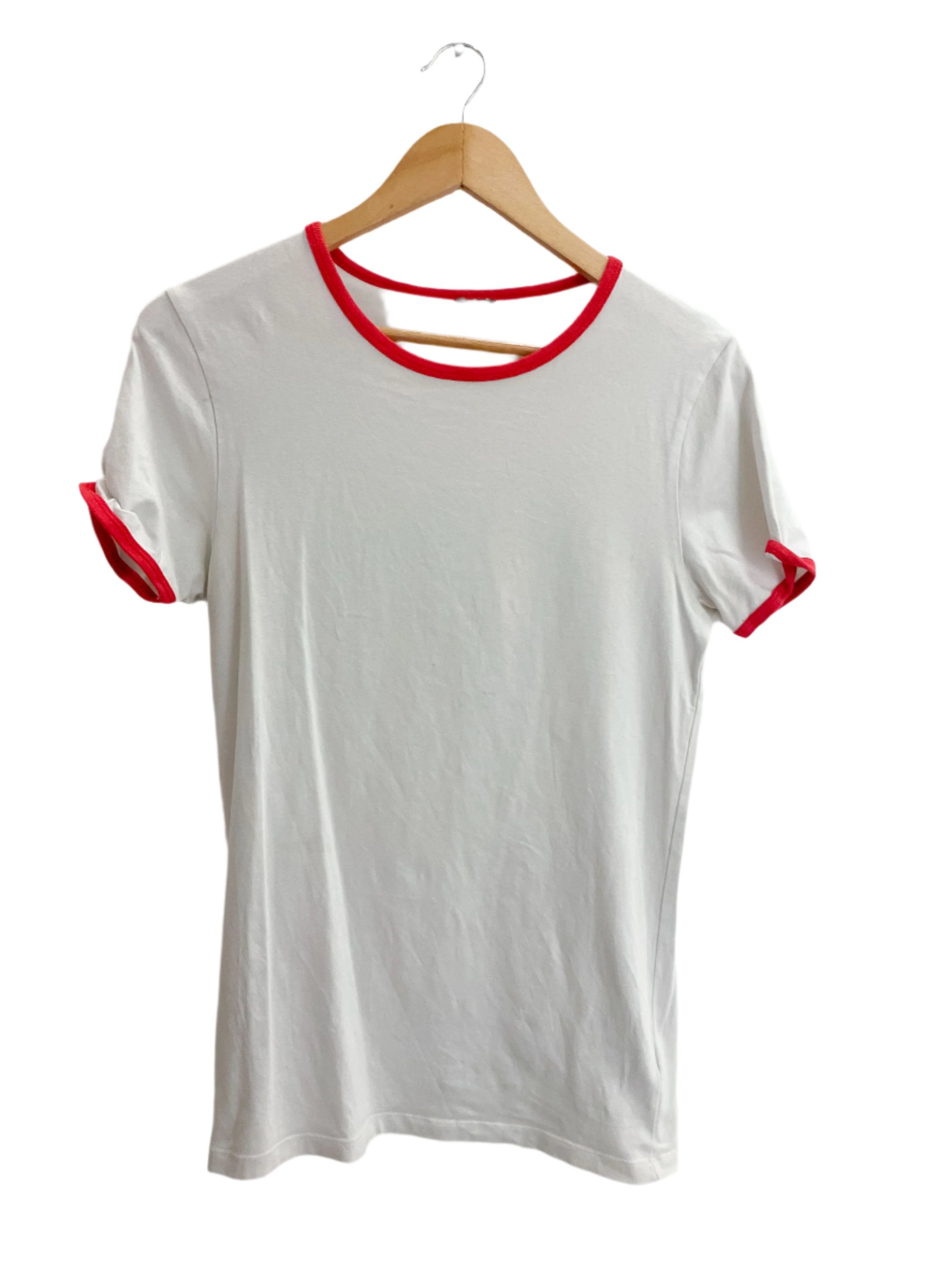 Vintage US Blanks US609 Ladies' Classic Ringer White T-Shirt