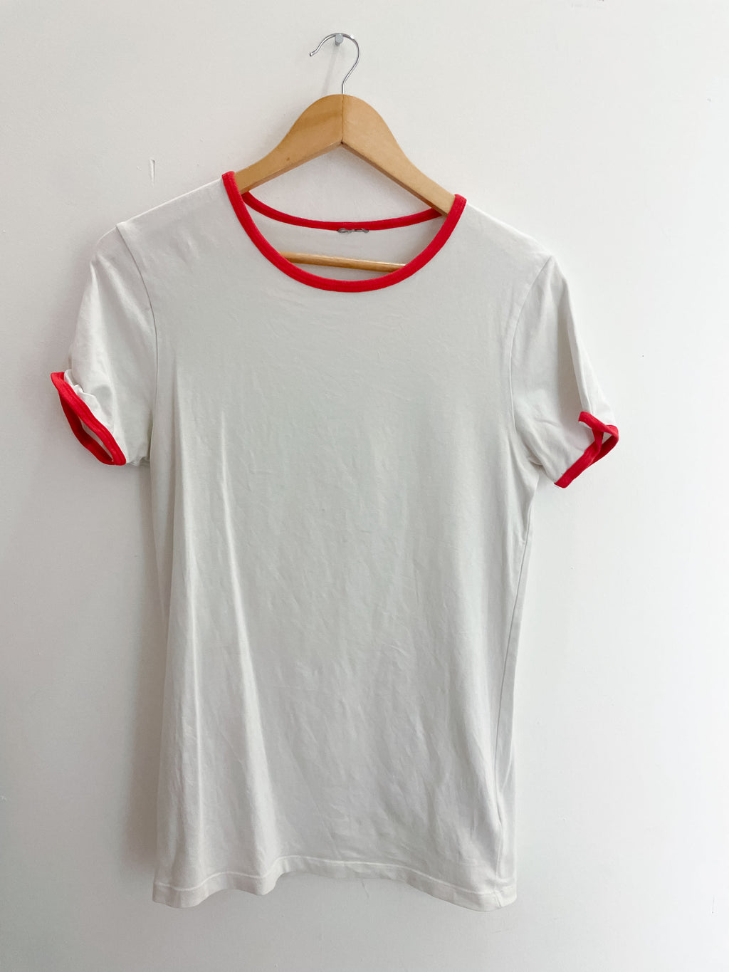 Vintage US Blanks US609 Ladies' Classic Ringer White T-Shirt