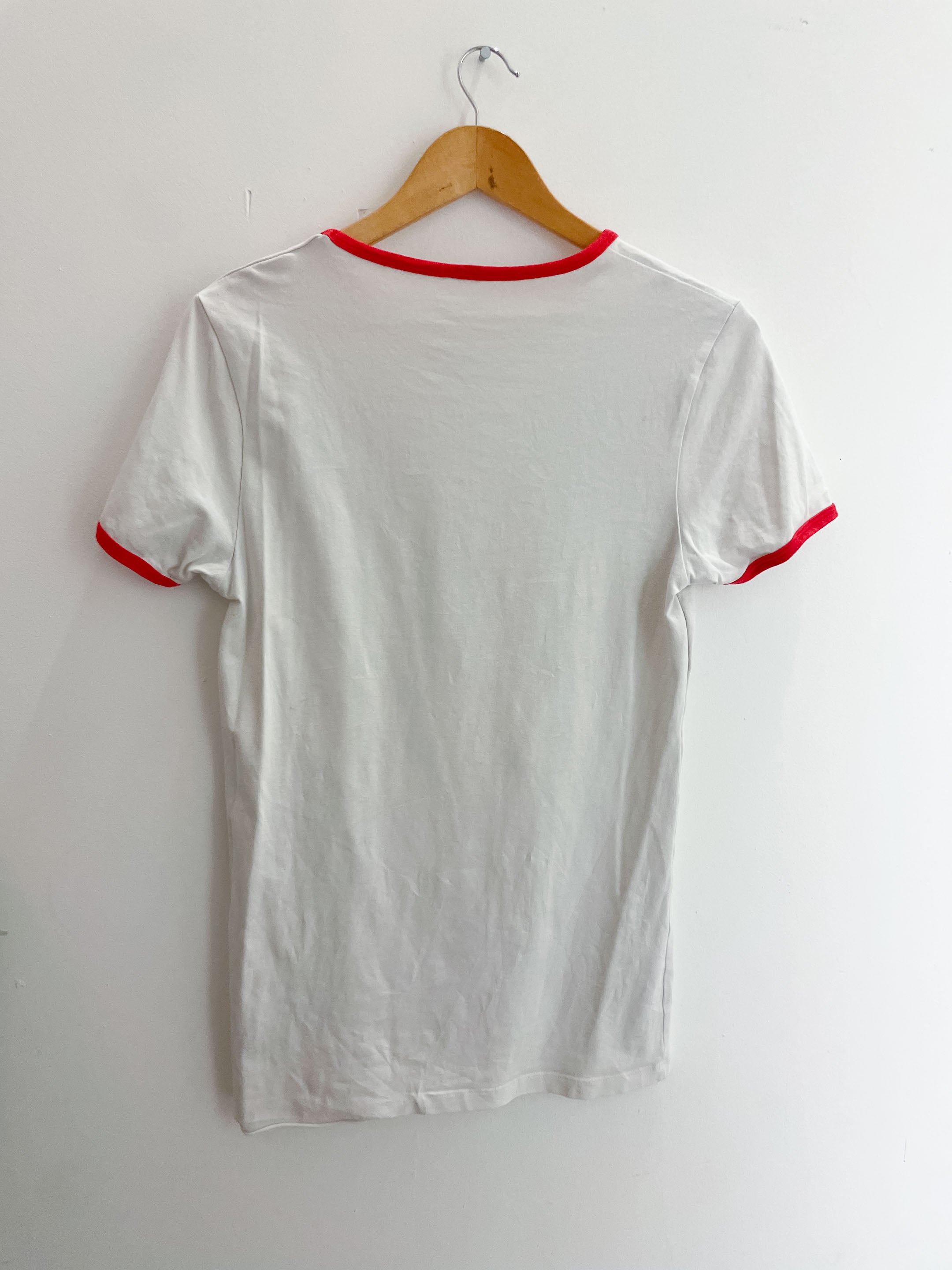 Vintage US Blanks US609 Ladies' Classic Ringer White T-Shirt