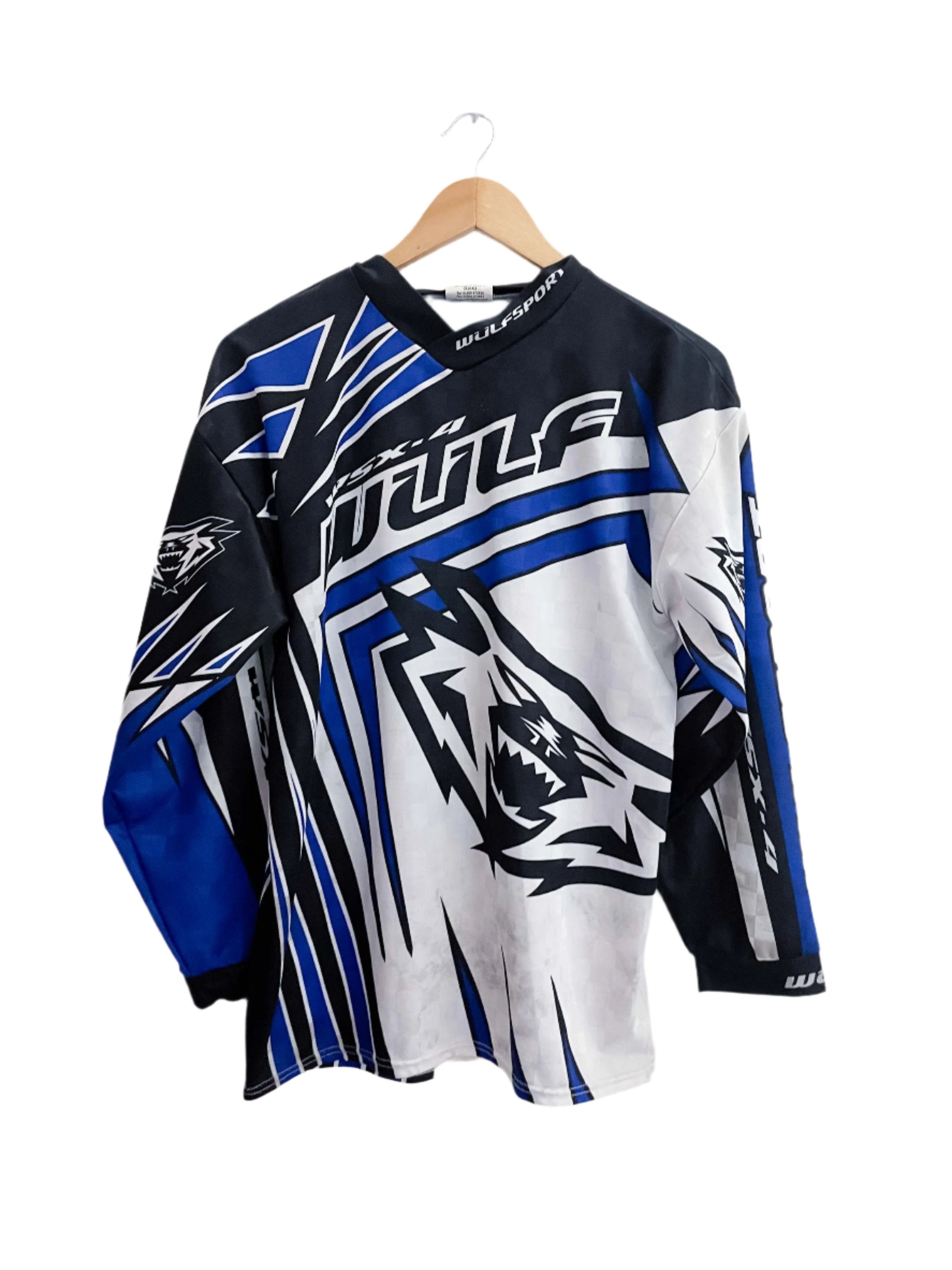 Vintage wolfsports premium long sleeve blue shirt size S