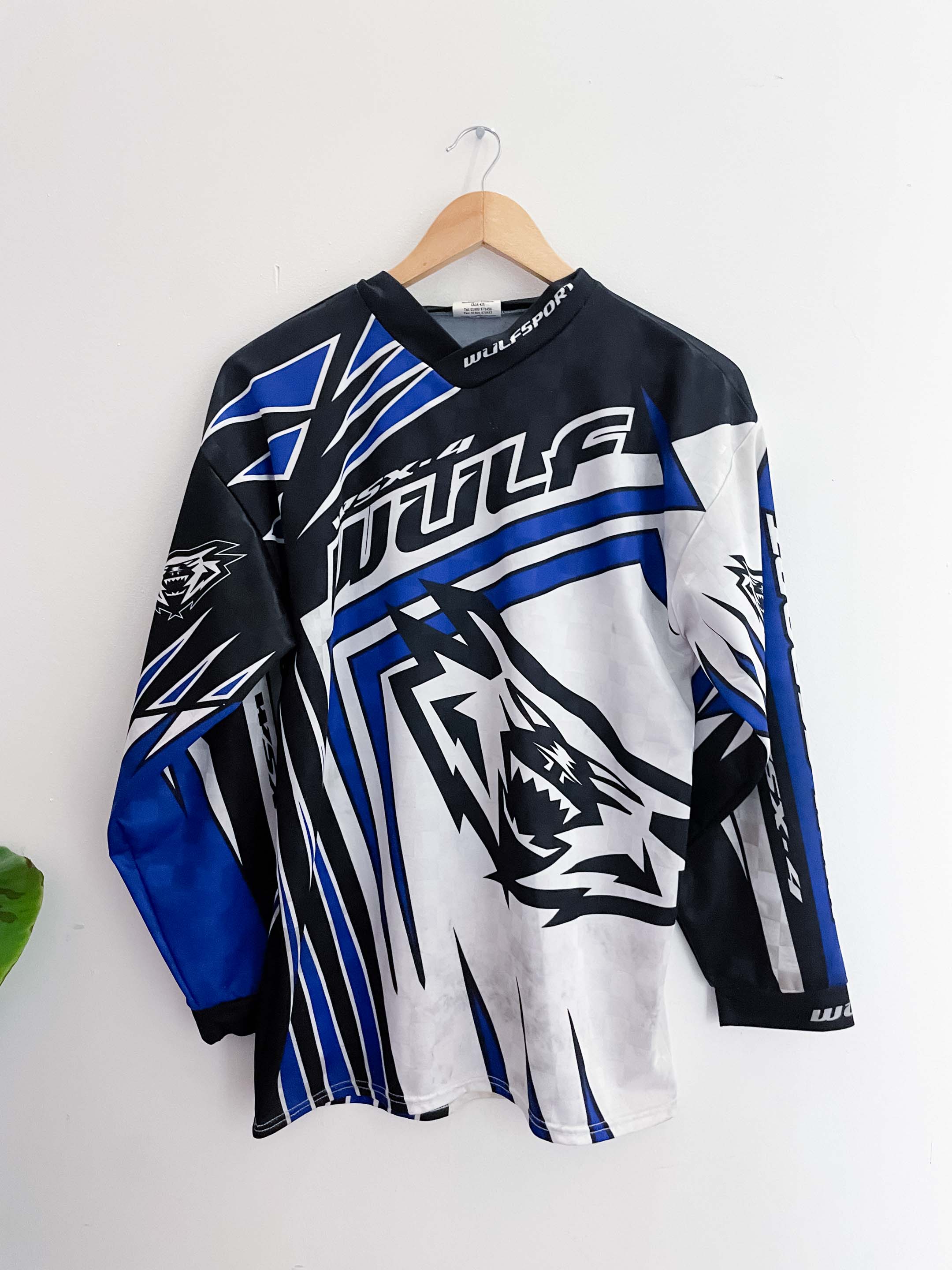 Vintage wolfsports premium long sleeve blue shirt size S