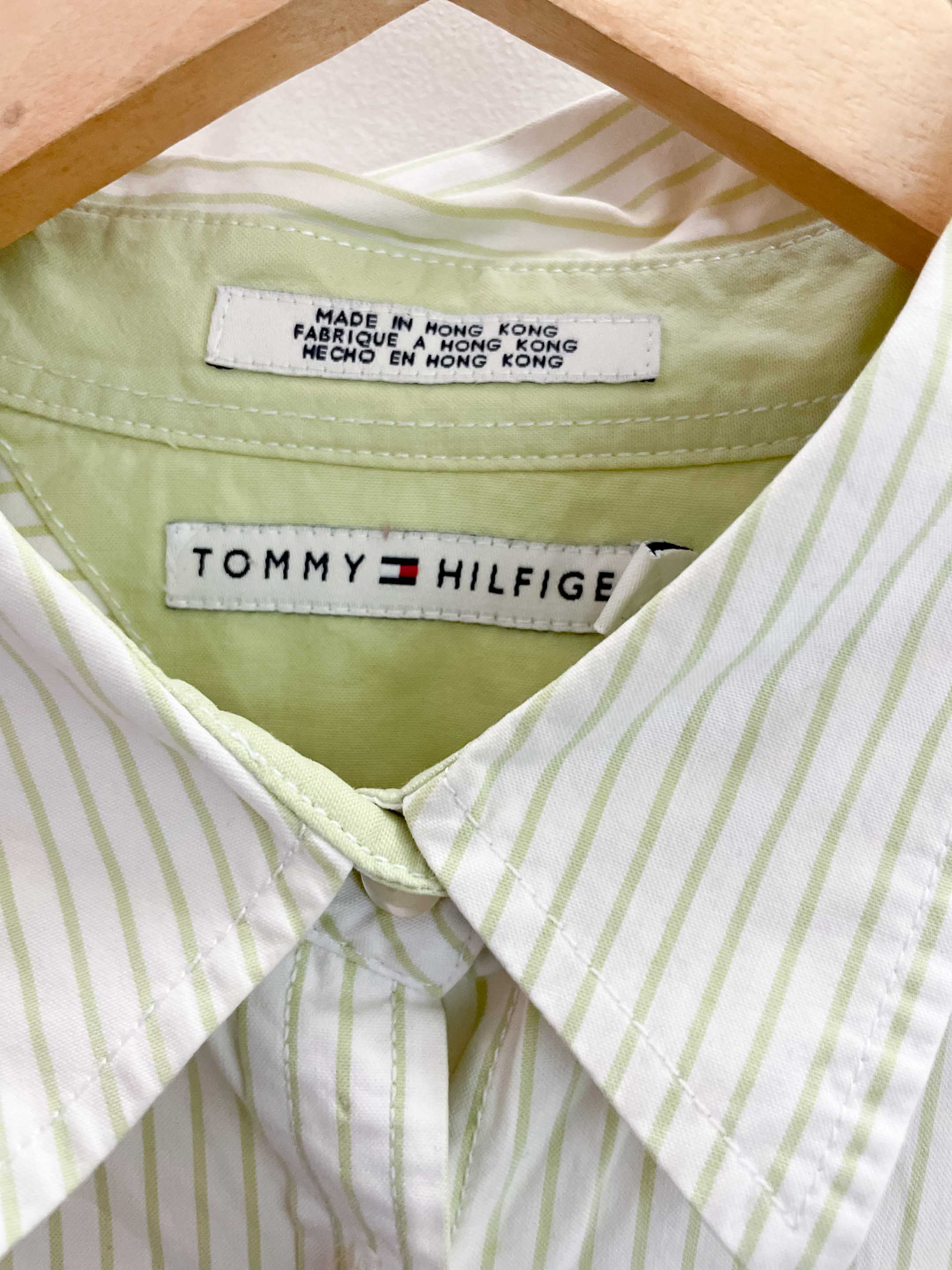 Vintage green regular fit tommy hilfiger womens shirt SIZE XXL