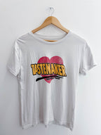 Vintage white tastemaker graphics mens medium tshirt