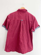 Vintage red patterned medium short sleeve shirt