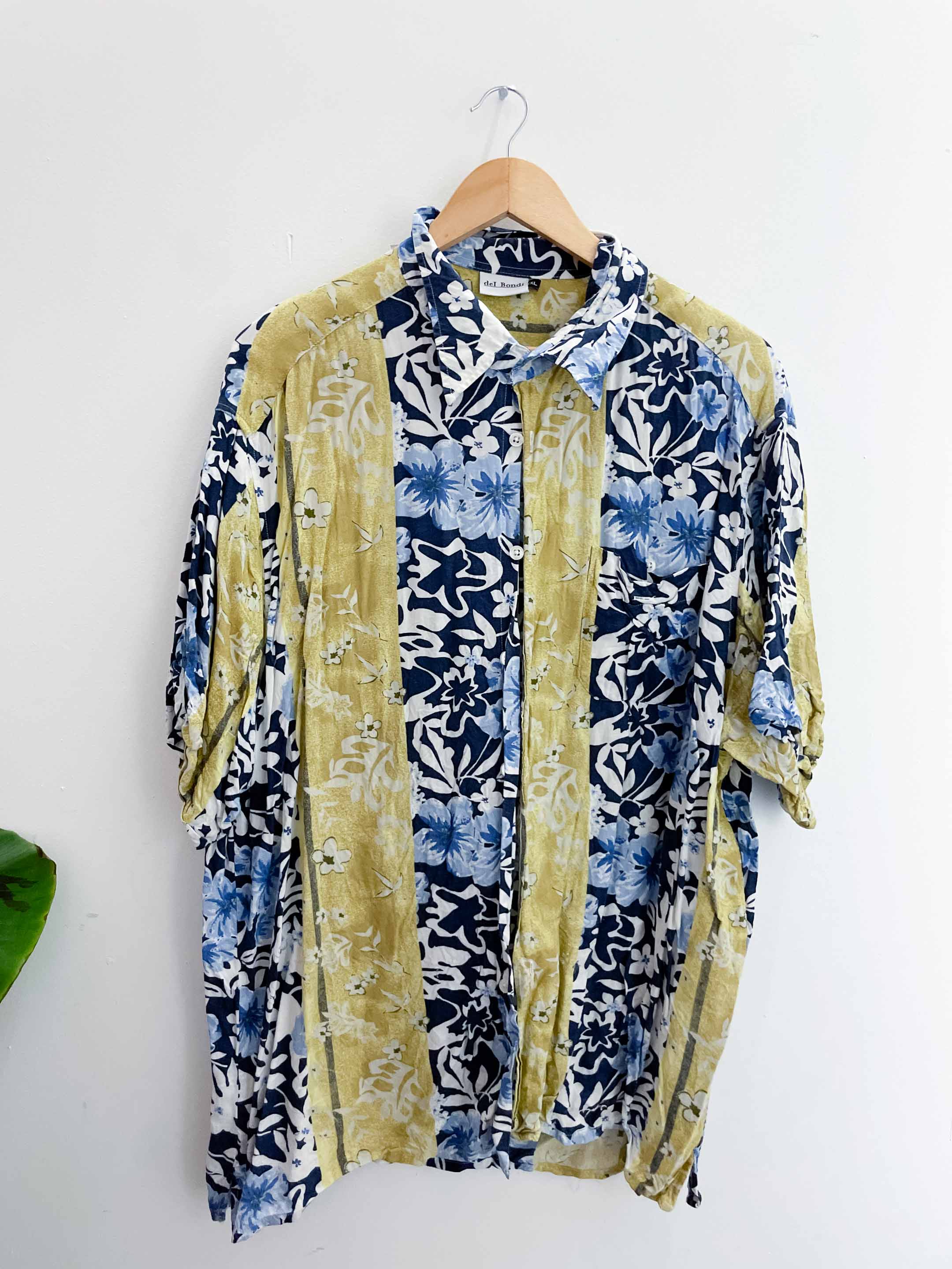 Vintage del bondi multi floral pattern long sleeve shirt size XXL
