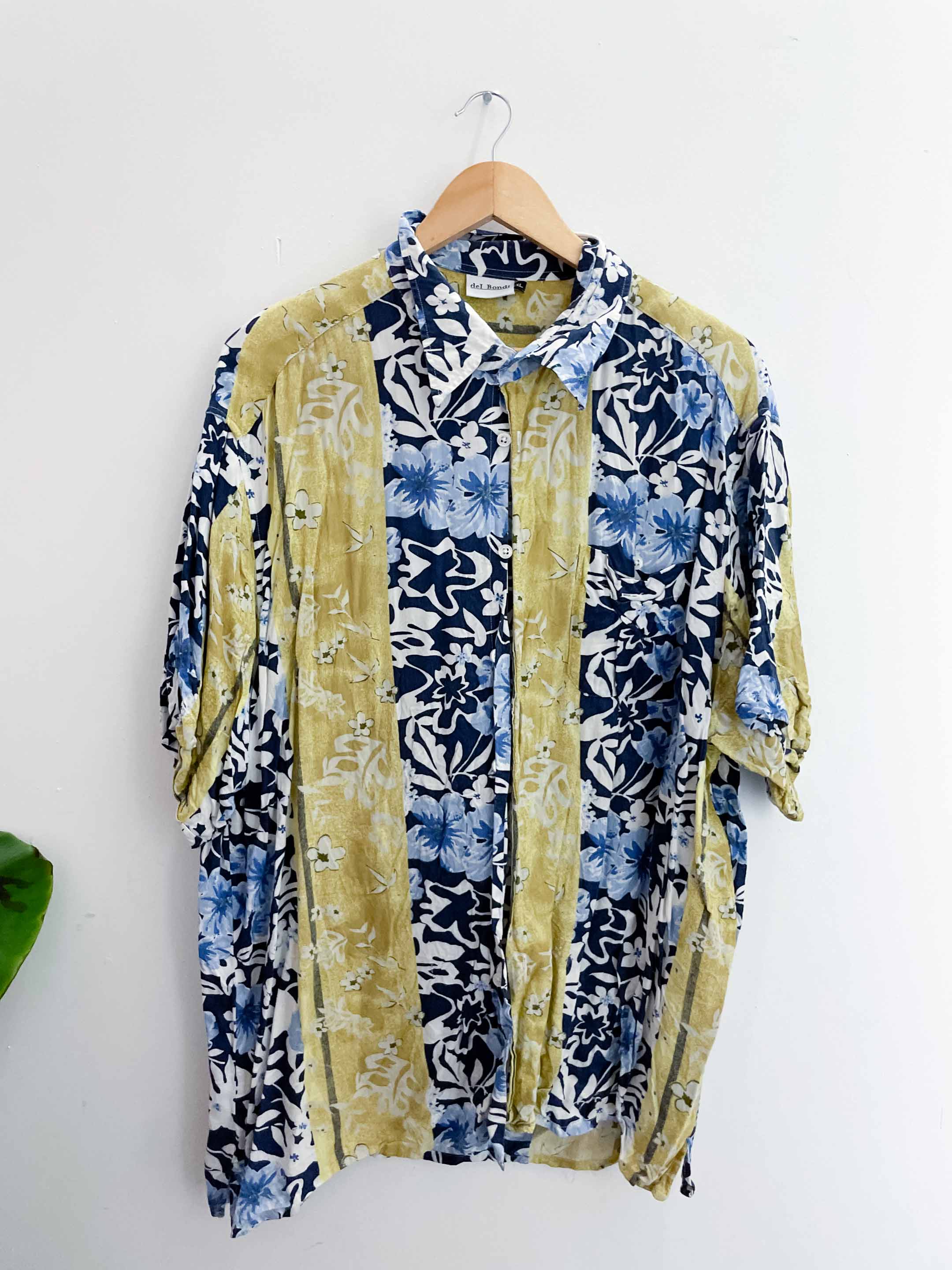 Vintage del bondi multi floral pattern long sleeve shirt size XXL