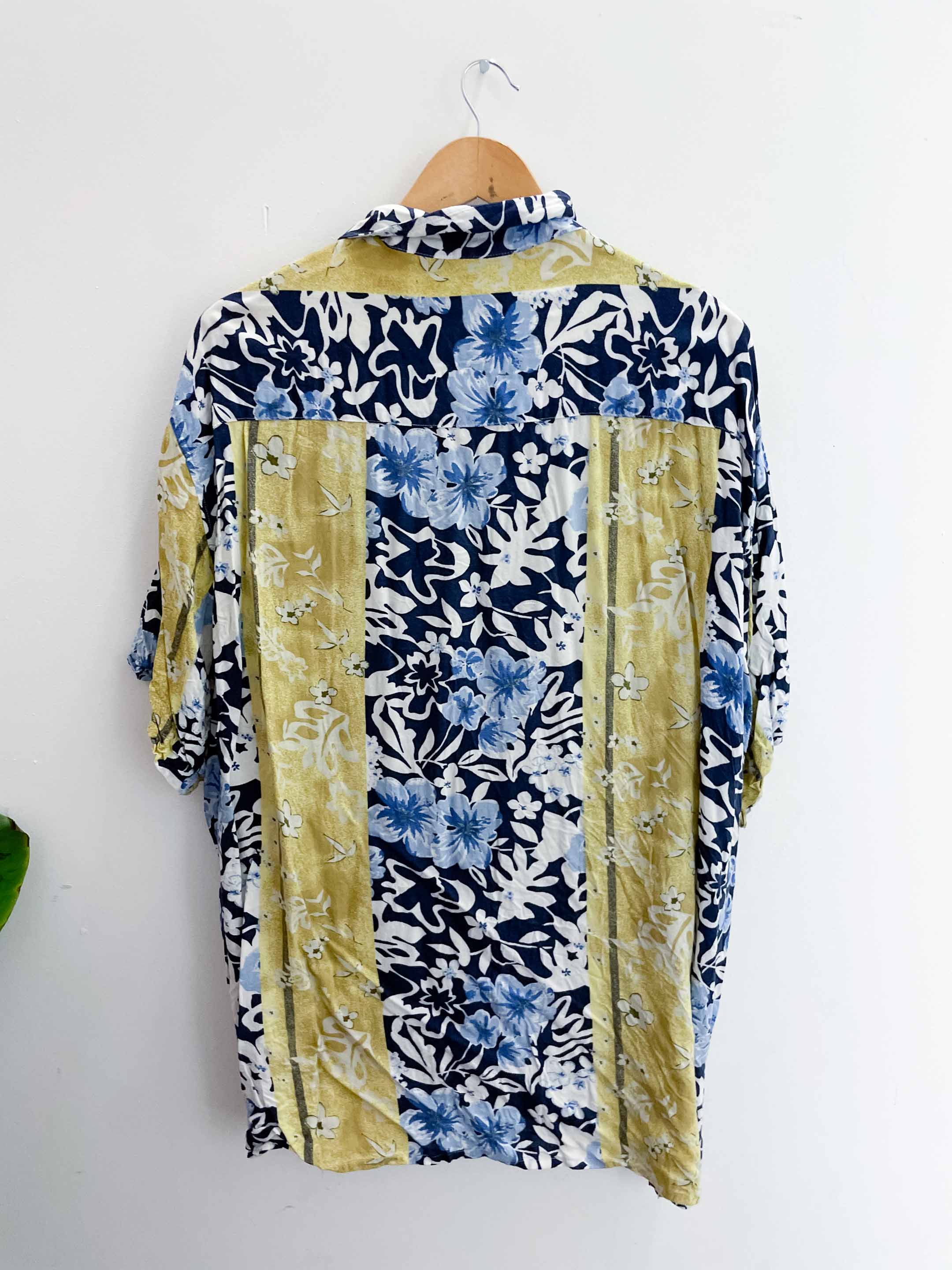 Vintage del bondi multi floral pattern long sleeve shirt size XXL