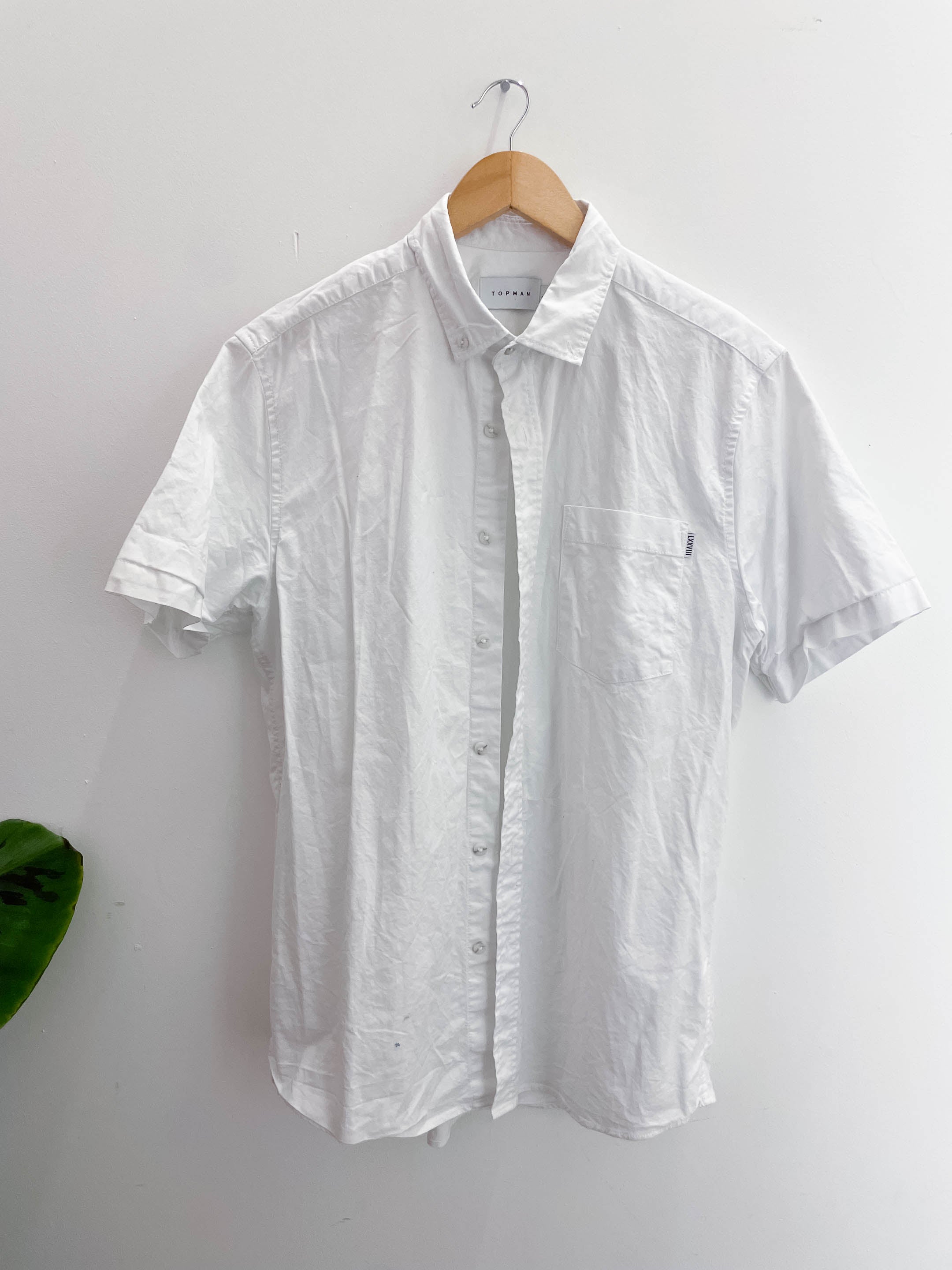 Vintage white topman short sleeve shirt size M
