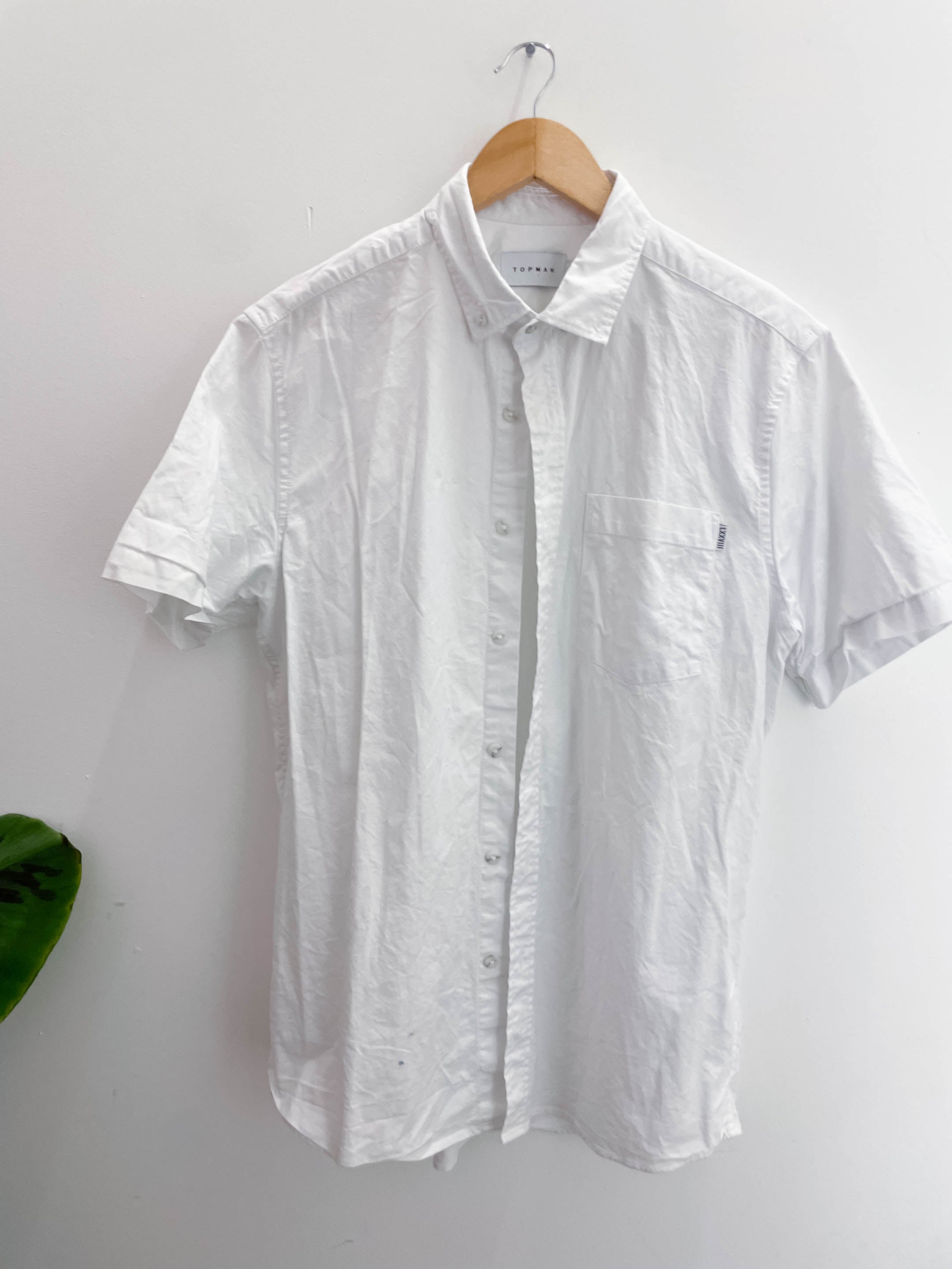Vintage white topman short sleeve shirt size M