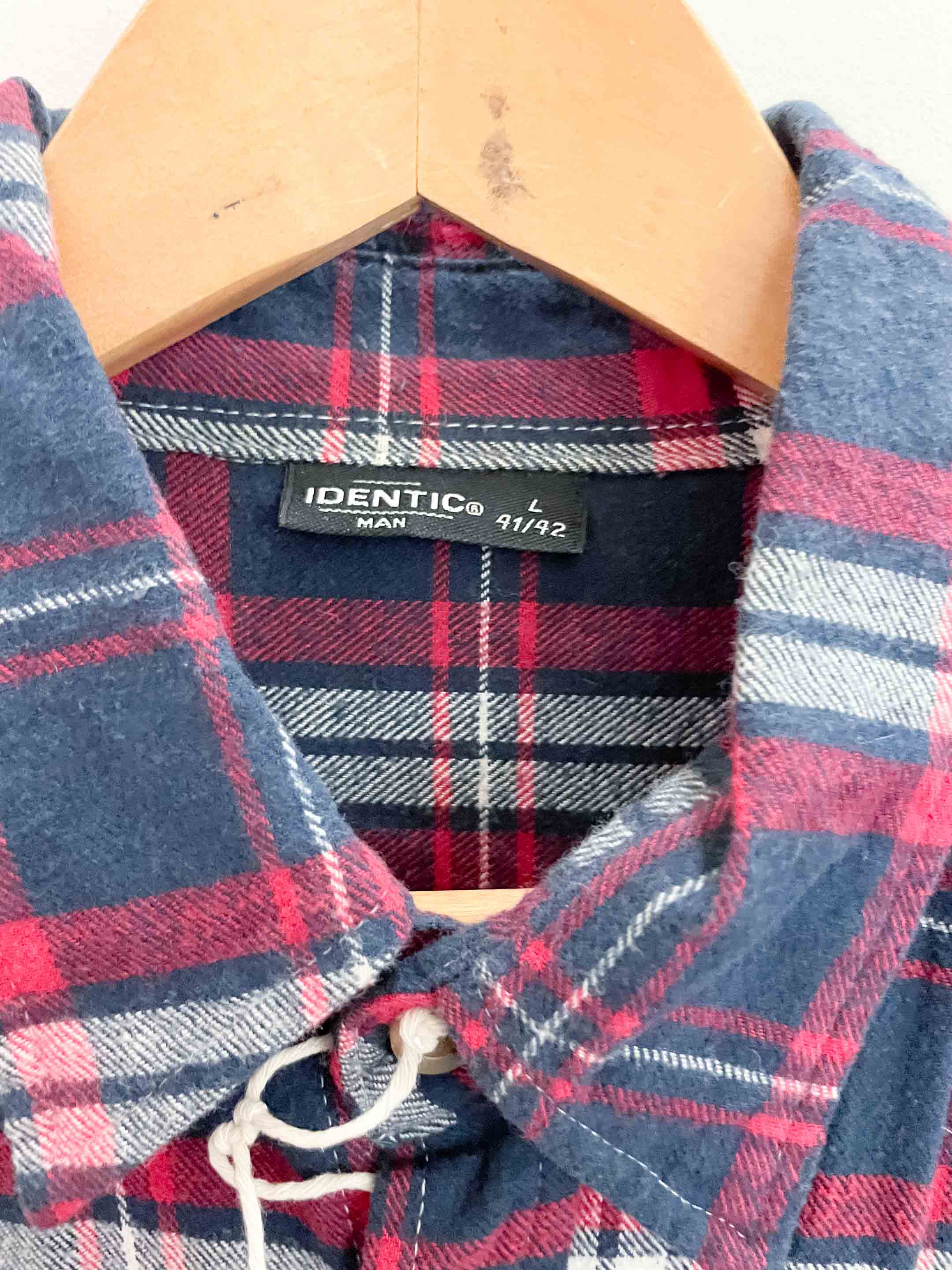 Vintage identic red checkered mens 100% cotton shirt size m