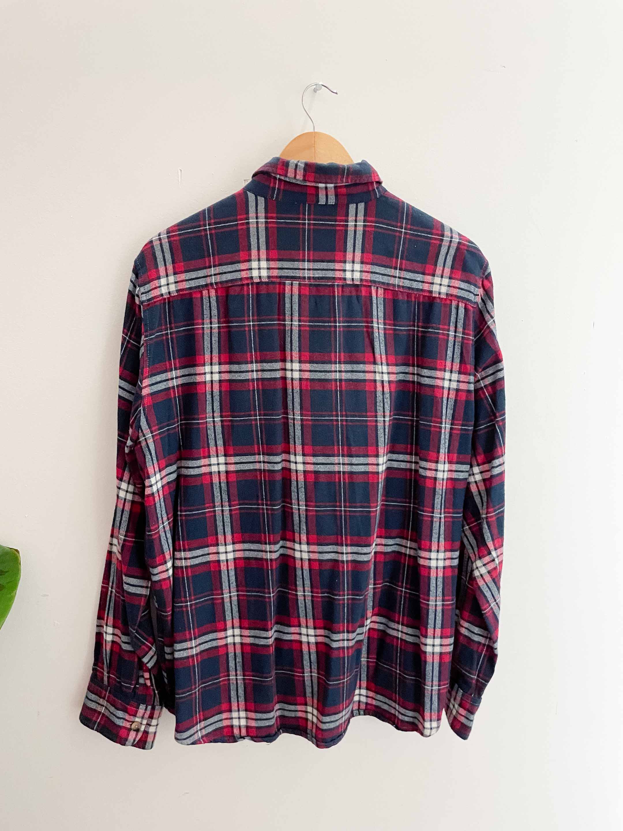 Vintage identic red checkered mens 100% cotton shirt size m