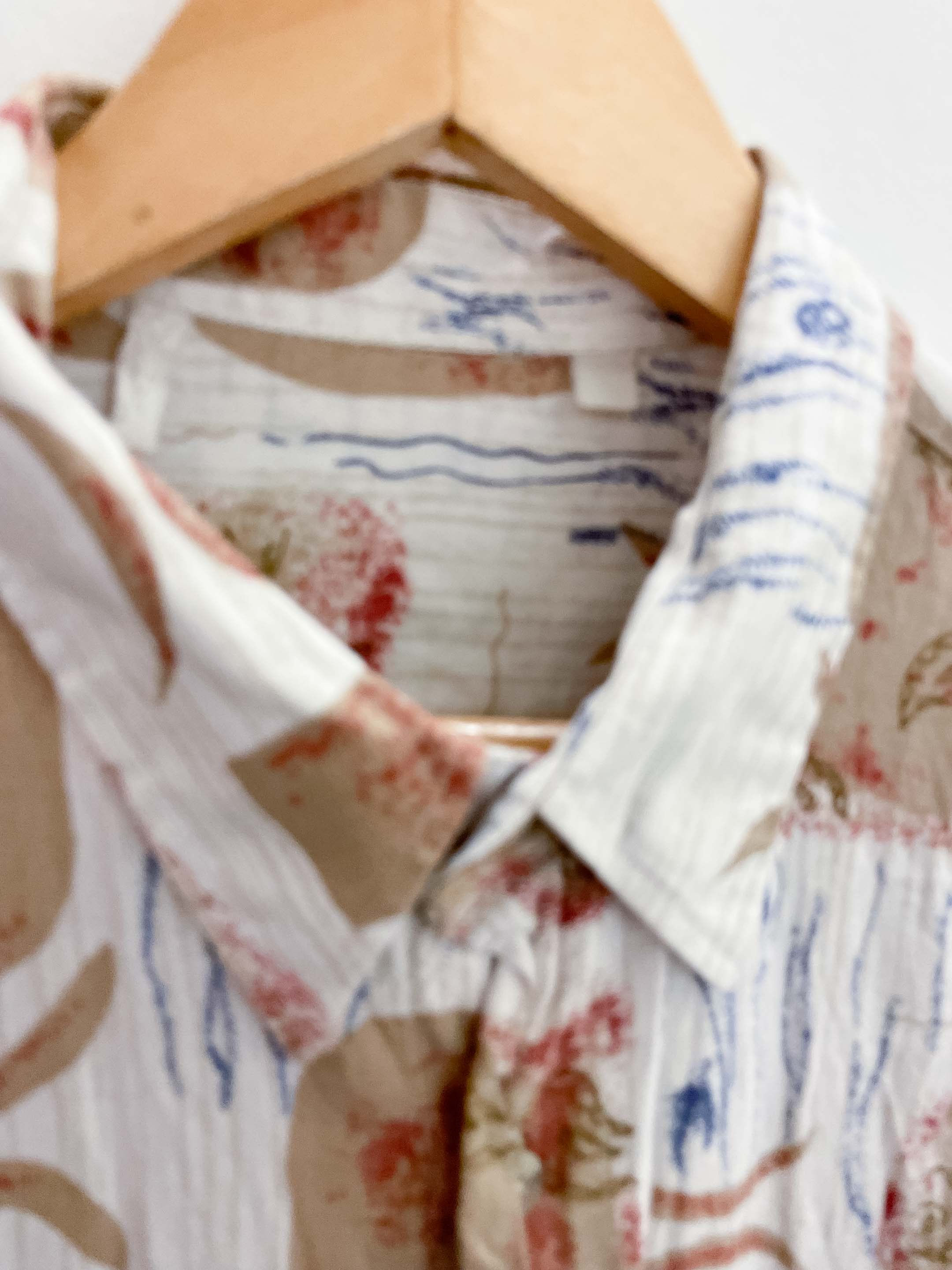 Vintage cream abstract festive pattern medium shirt