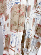 Vintage cream abstract festive pattern medium shirt
