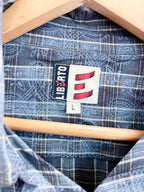 Vintage liberto blue vertical stripe pattern mens large shirt