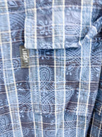 Vintage liberto blue vertical stripe pattern mens large shirt
