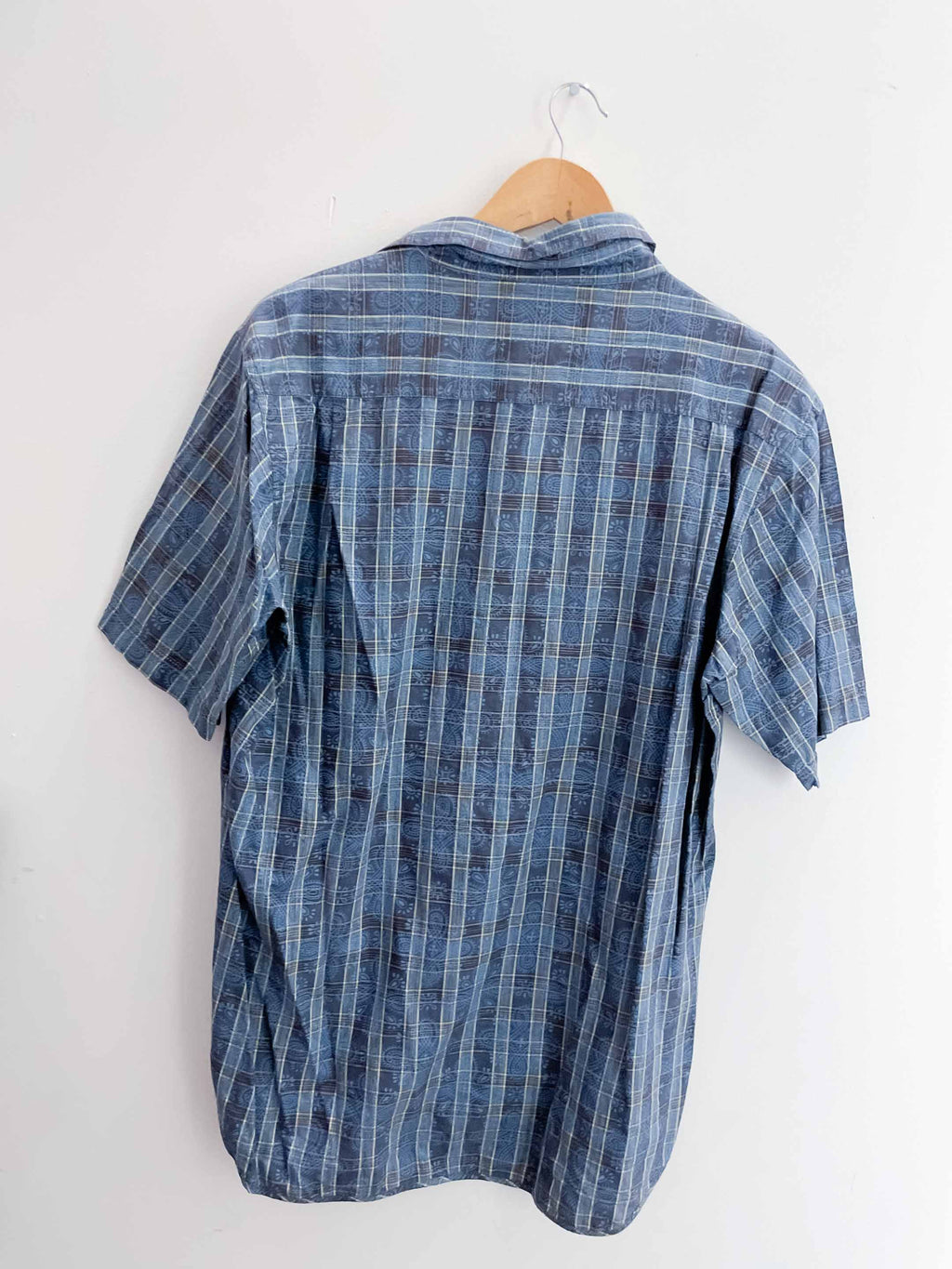 Vintage liberto blue vertical stripe pattern mens large shirt