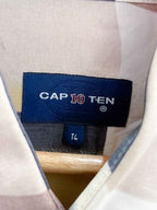 Vintage cream printed pattern cap 10 ten shirt size XL