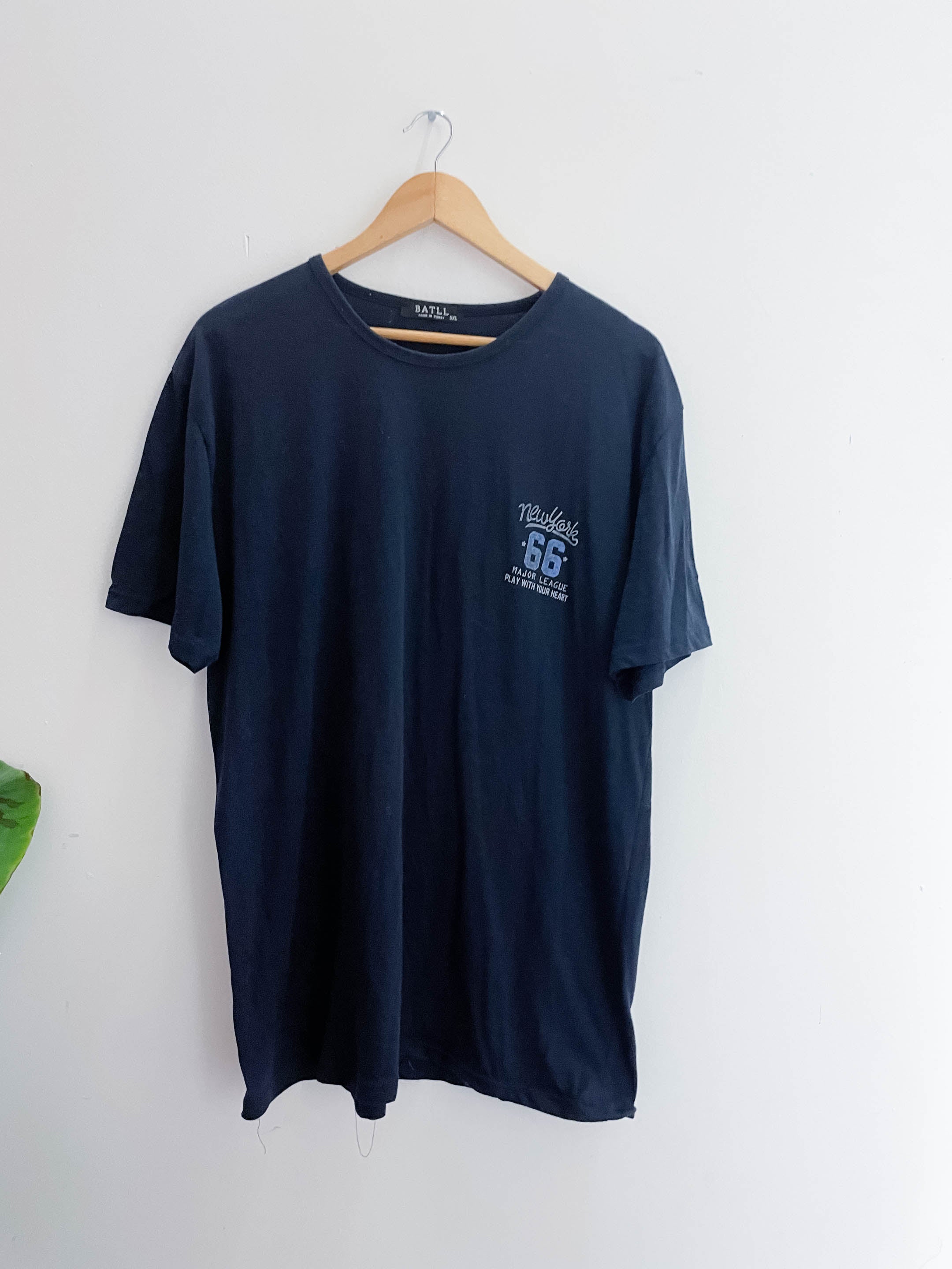 Vintage Battl with new york graphics design blue tshirt size 5XL