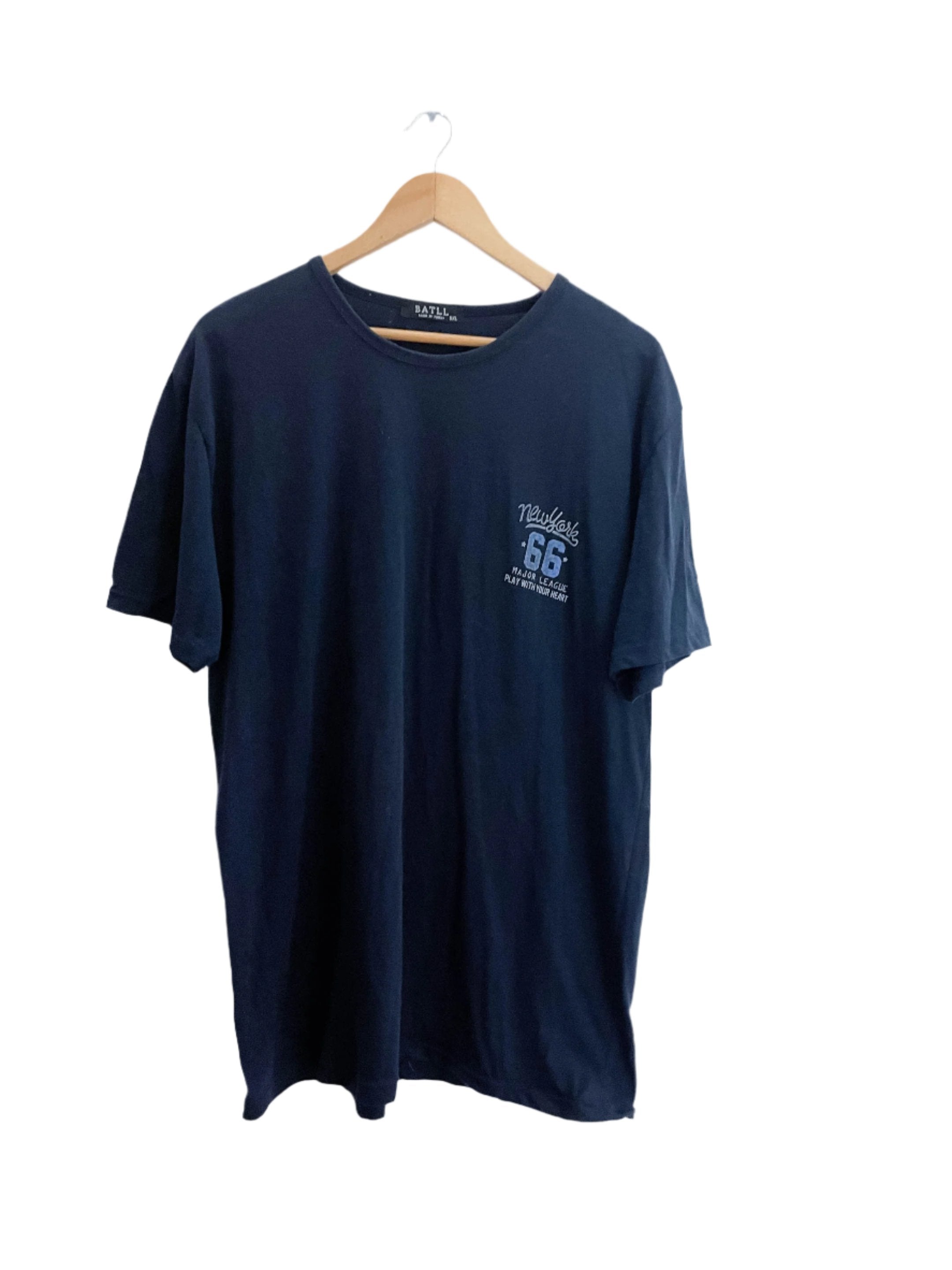 Vintage Battl with new york graphics design blue tshirt size 5XL