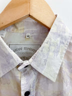 Vintage new shirt collection cream abstract pattern long sleeve shirt size M