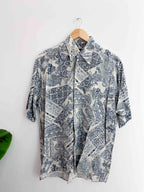 Vintage standy classic blue abstract pattern mens medium short sleeve shirt