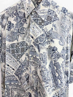 Vintage standy classic blue abstract pattern mens medium short sleeve shirt
