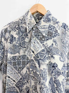 Vintage standy classic blue abstract pattern mens medium short sleeve shirt