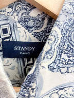 Vintage standy classic blue abstract pattern mens medium short sleeve shirt