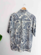 Vintage standy classic blue abstract pattern mens medium short sleeve shirt