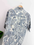 Vintage standy classic blue abstract pattern mens medium short sleeve shirt