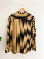 Vintage H&M black and yellow stripped mens long sleeve shirt size L