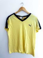 Vintage yellow puma vneck large tshirt