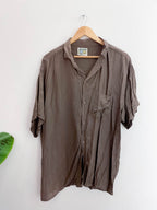 Vintage american body system brown large mens short sleeve shirt