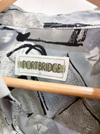 Vintage port bridge large grey abstract pattern mens shirt