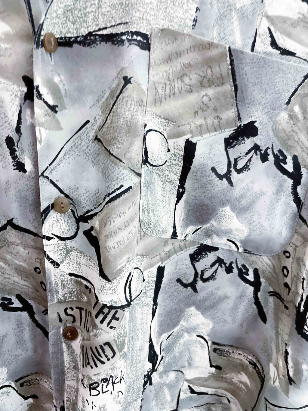 Vintage port bridge large grey abstract pattern mens shirt