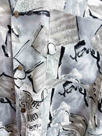 Vintage port bridge large grey abstract pattern mens shirt