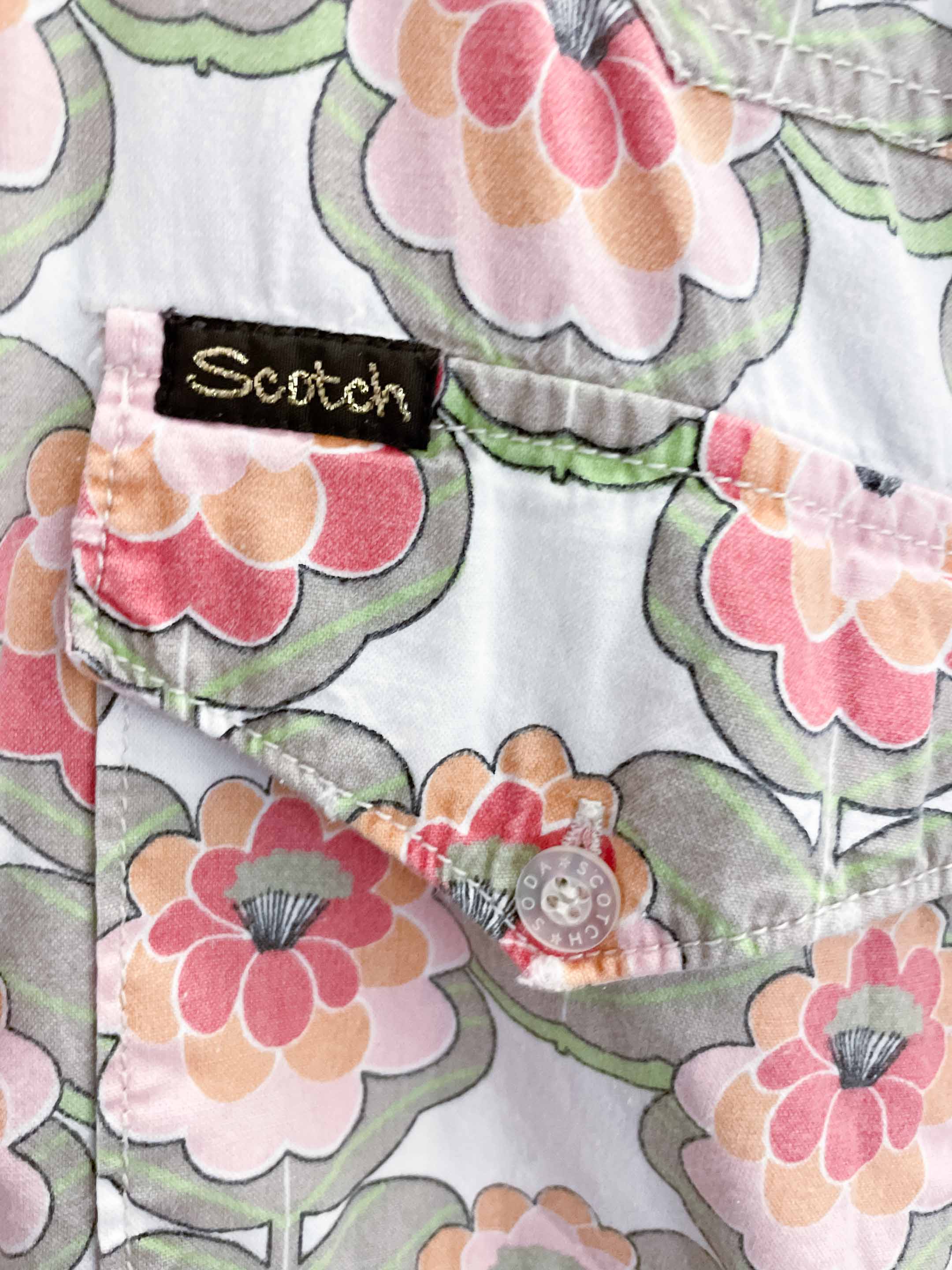 Vintage scotch floral pattern mens multi shirt