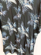 Vintage primark blue floral patterned mens short sleeve medium shirt