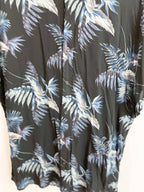 Vintage primark blue floral patterned mens short sleeve medium shirt