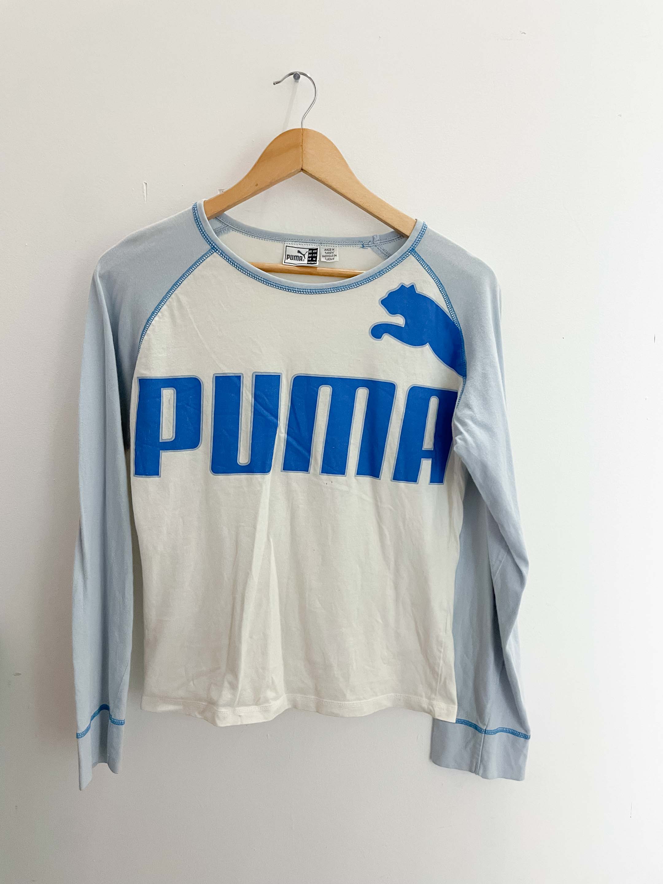 Vintage white puma medium long sleeve tshirt