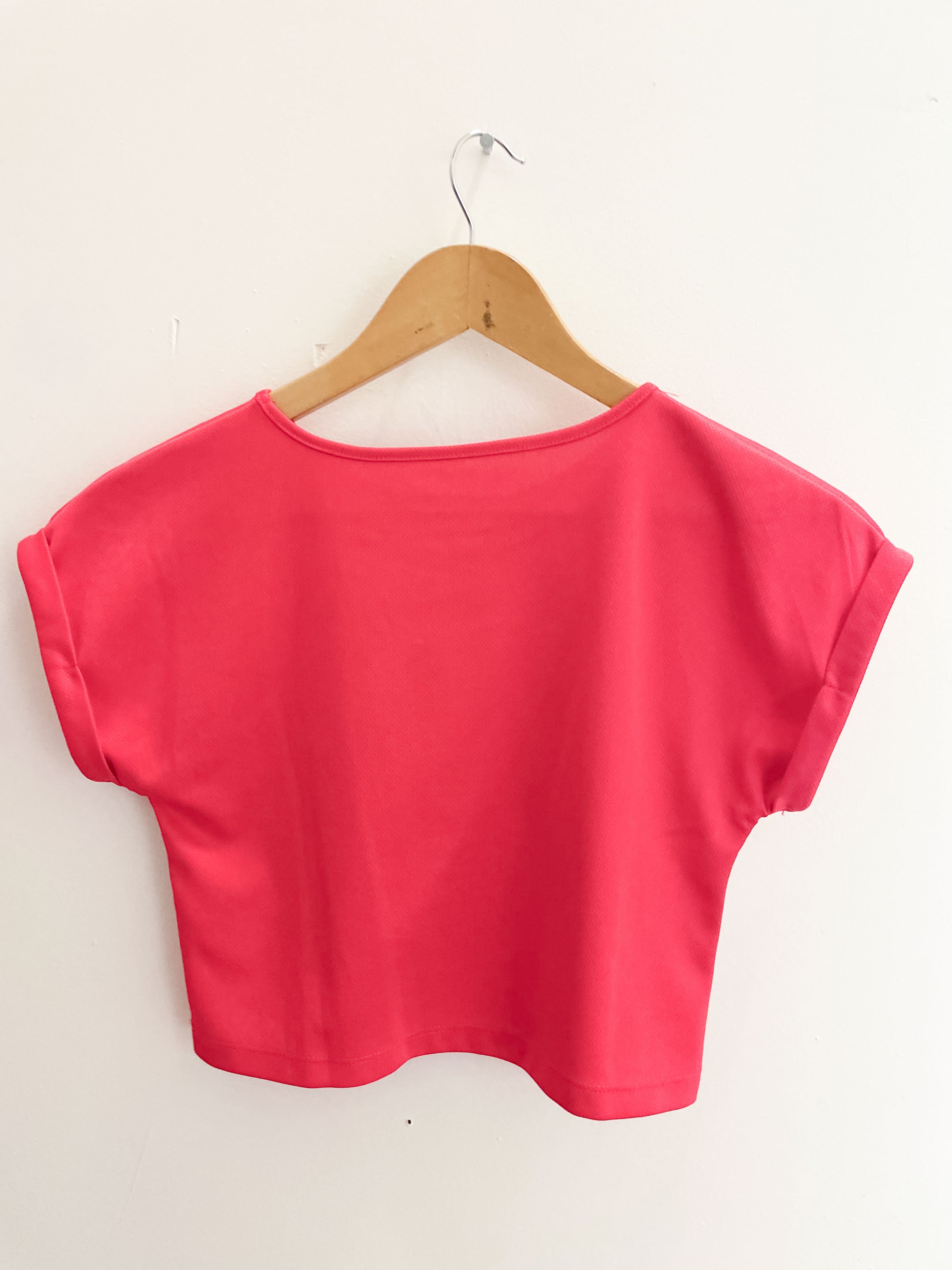 Vintage red printed women crop top size XS