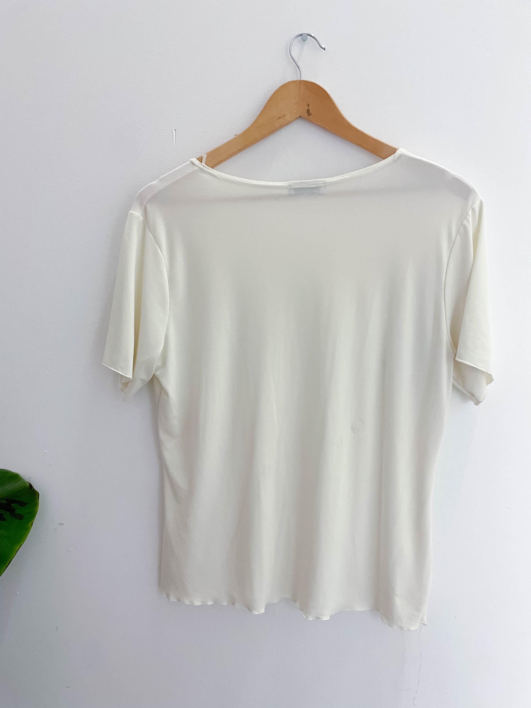 Vintage mega fashion cream women medium blouse