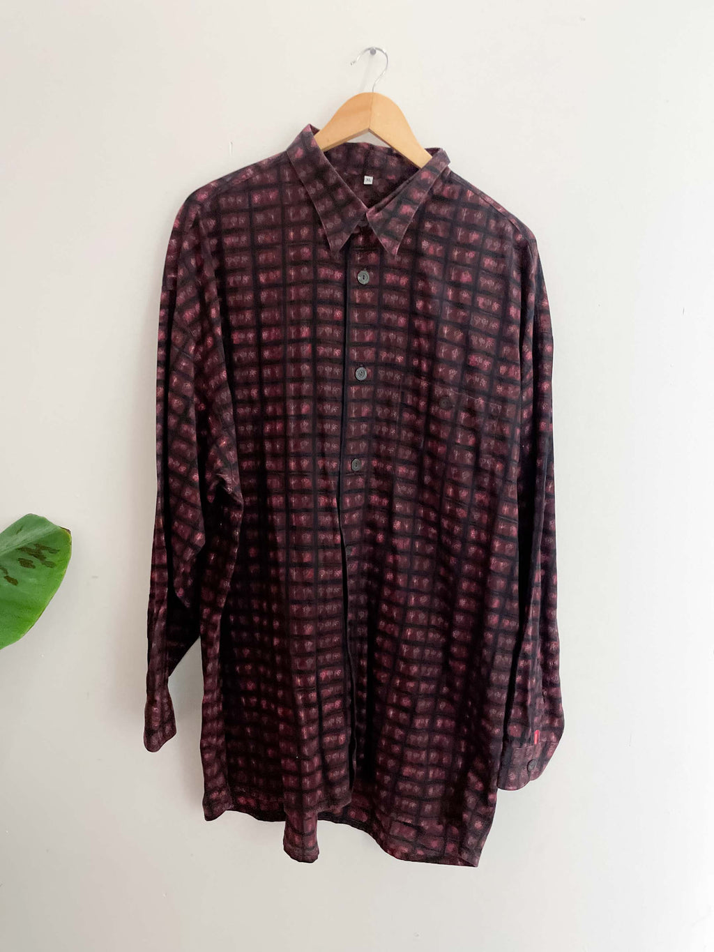 Vintage Signum red priinted pattern mens long sleeve shirt size XXL