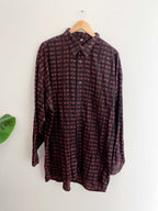 Vintage Signum red priinted pattern mens long sleeve shirt size XXL