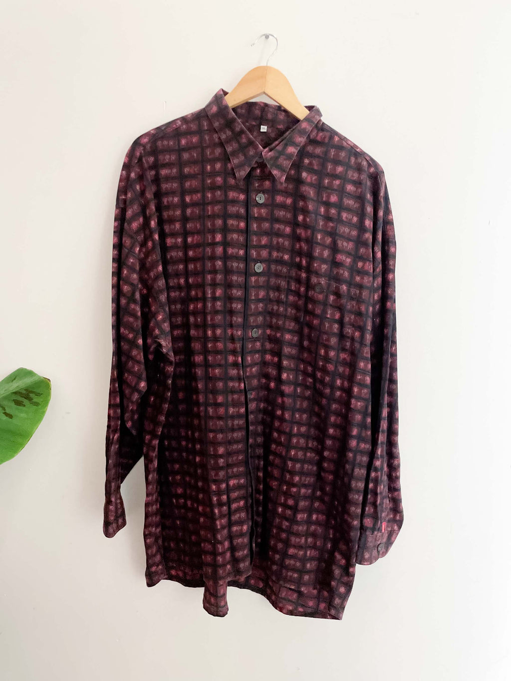 Vintage Signum red priinted pattern mens long sleeve shirt size XXL