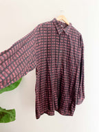 Vintage Signum red priinted pattern mens long sleeve shirt size XXL