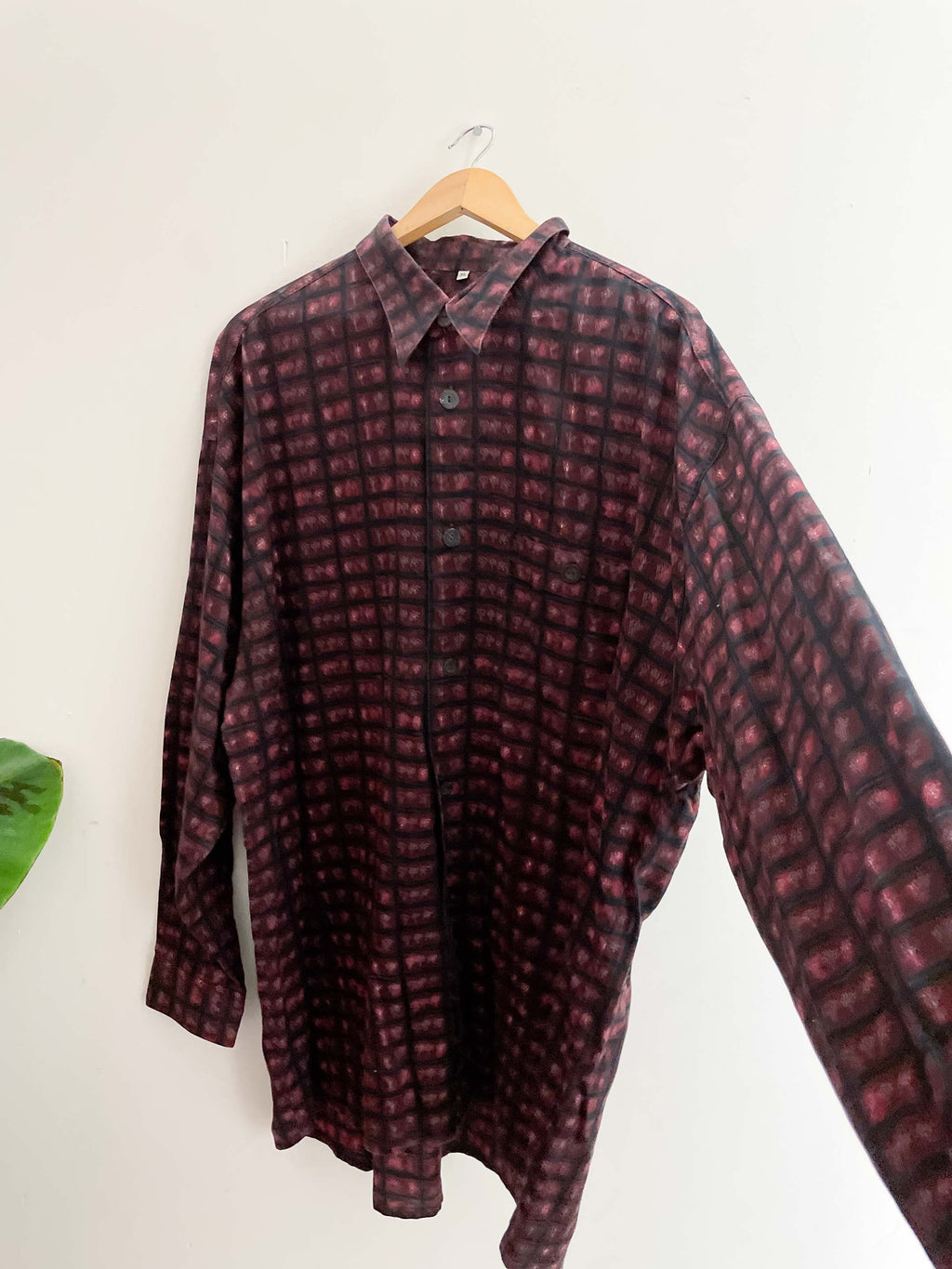 Vintage Signum red priinted pattern mens long sleeve shirt size XXL