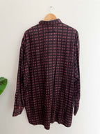 Vintage Signum red priinted pattern mens long sleeve shirt size XXL
