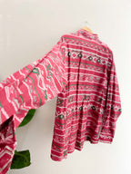 Vintage red abstract printed pattern long sleeve shirt size XL